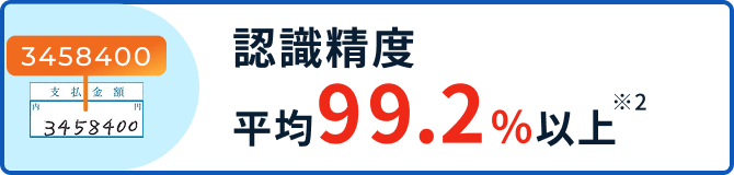 認識精度平均99.2%以上※2