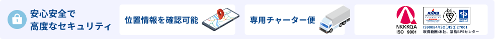 安心安全で高度なセキュリティ 位置情報を確認可能 専用チャーター便